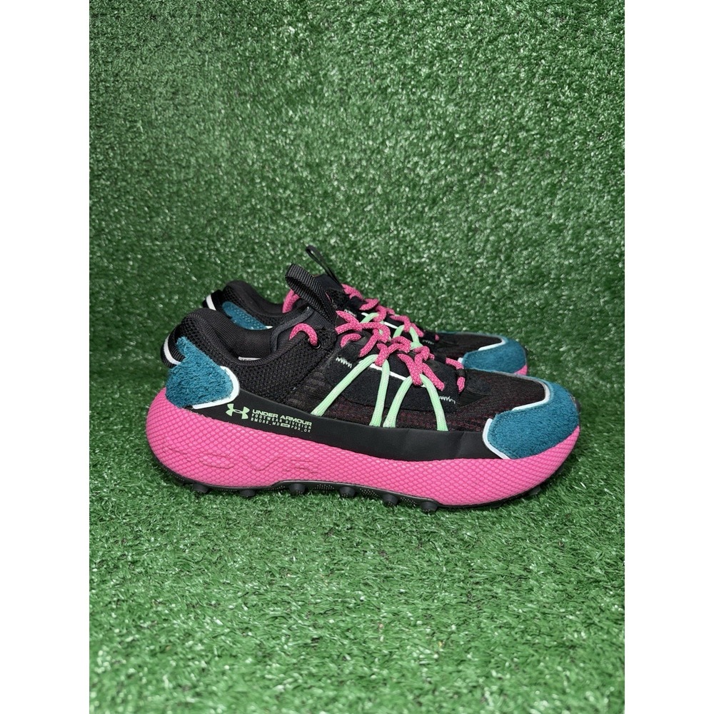 Under Armour HOVR Summit Fat Tire Black Pink Blue Running Shoe Mens 7.5 Womens 9